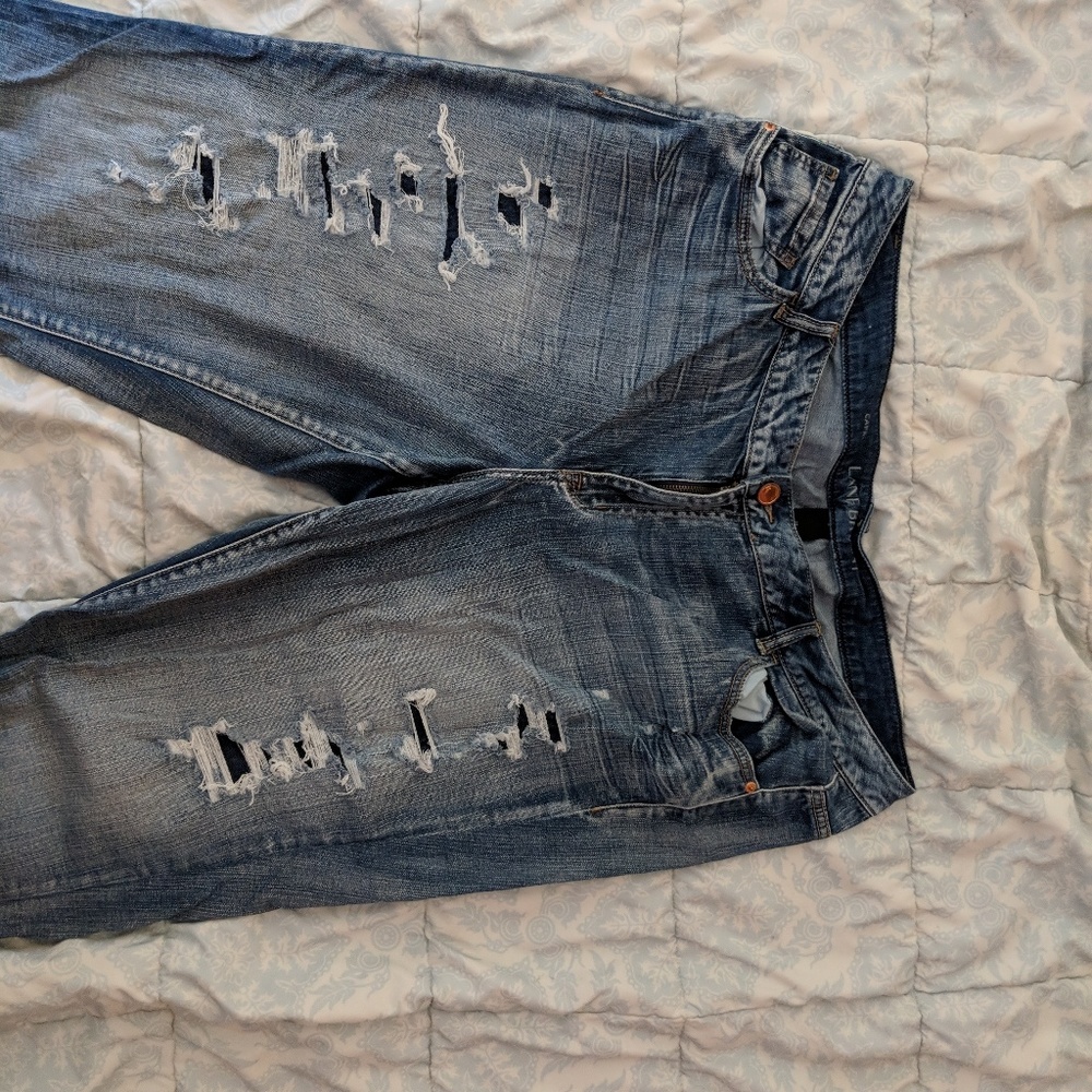 Lane Bryant distressed crop jeans